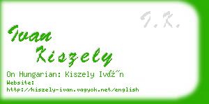 ivan kiszely business card